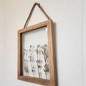 Rustic Brown Wooden Frame with Pressed Flowers